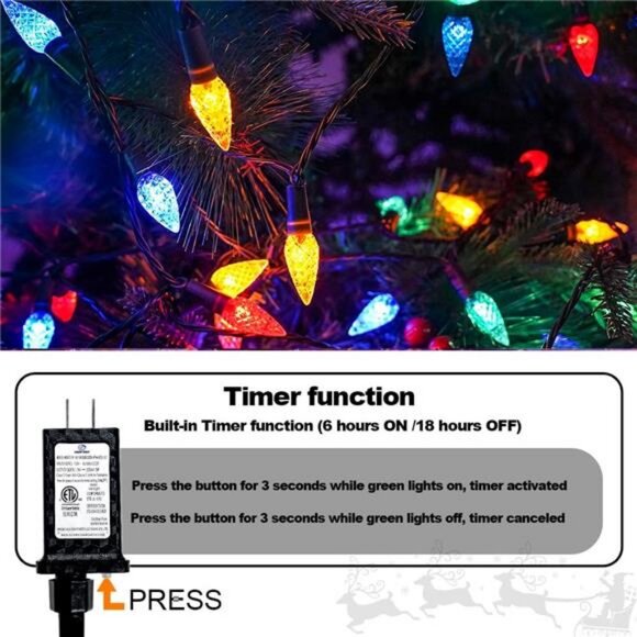 240 LED 78FT C6 Christmas String Lights, Long and Bright Fairy Lights Plug in - Picture 7 of 8